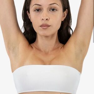 Los Angeles Apparel white swim tube/bandeau top NWOT